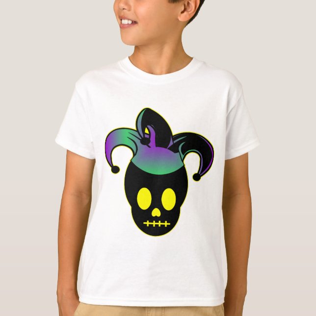 Spaß-Schädel-Spaßvogel-Tätowierung T-Shirt (Vorderseite)