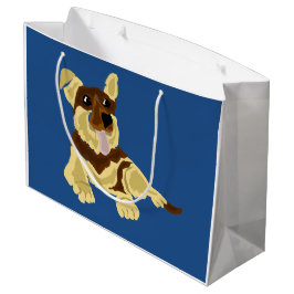 Spaß-Schäferhund-Hundekunst-Entwurf Große Geschenktüte