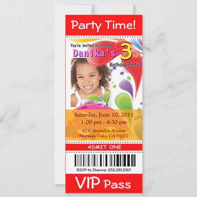 Spaß scherzt das VIP-Karten-Foto-Party (rot) Einladung (Vorderseite)