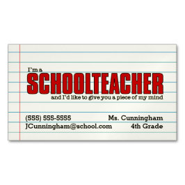 Spaß Schullehrer Magnetkontakt Magnetische Visitenkarte