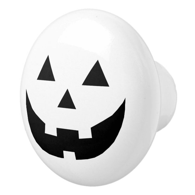 Spaß Schwarz-weiße Kürbislaterne Kürbis Halloween Keramikknauf (Rechts)