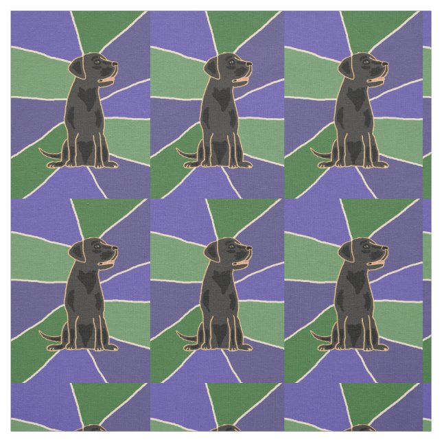 Spaß-schwarzes Labrador retriever-Kunst-Gewebe Stoff (Muster)