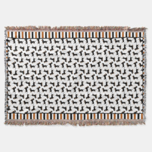 Spaß-Schwarzes und TAN-Dackel-Dackel-Muster Decke