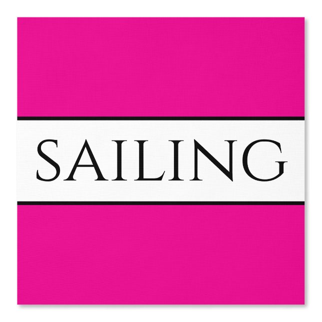 Spaß SEGELN Text Hell rosa Schwarz-weiße Streifen Tapete (Vorderseite)