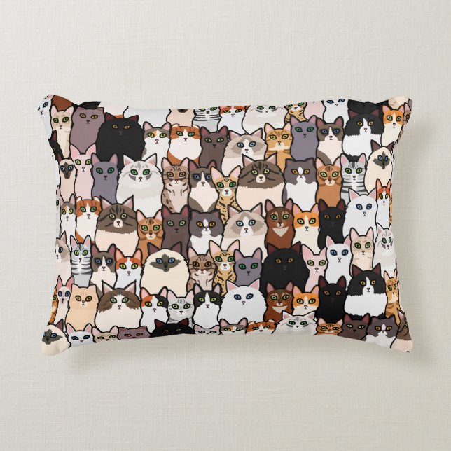 Spaß so viele Katzen und Kätzchen Collage Dekokissen (Vorderseite)