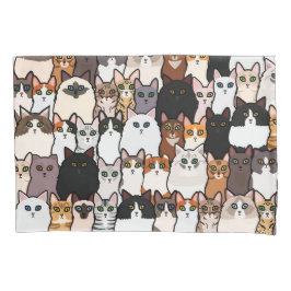 Spaß so viele Katzen und Kätzchen Collage Kissenbezug