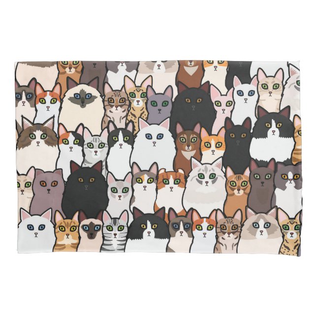 Spaß so viele Katzen und Kätzchen Collage Kissenbezug (Vorderseite)