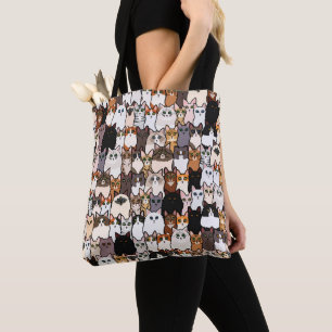Spaß so viele Katzen und Kätzchen Collage Tasche