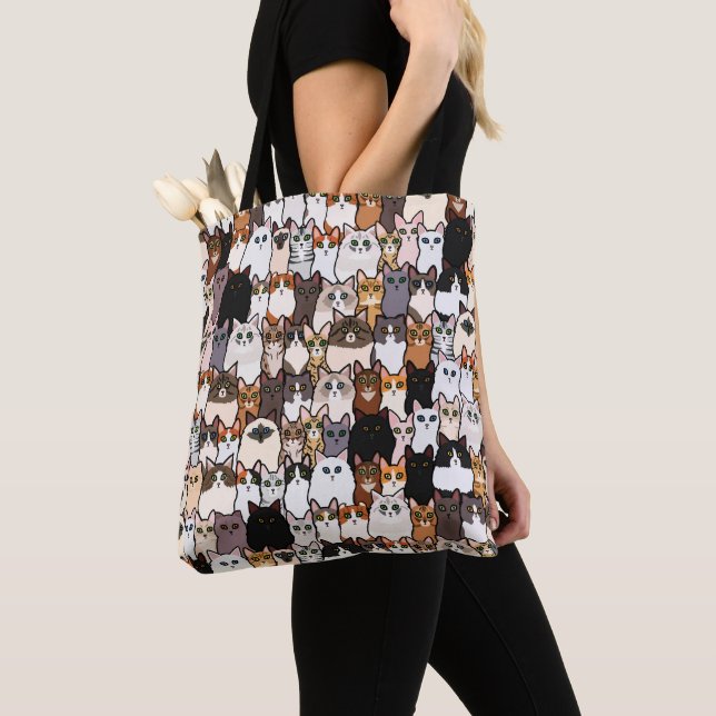 Spaß so viele Katzen und Kätzchen Collage Tasche (Von Nahem)