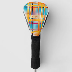 Spaß Sommer Personalisiert blauer Rosa und Gold Golf Headcover