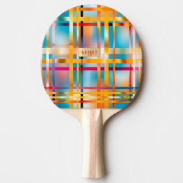 Spaß Sommer Personalisiert blauer Rosa und Gold Tischtennis Schläger