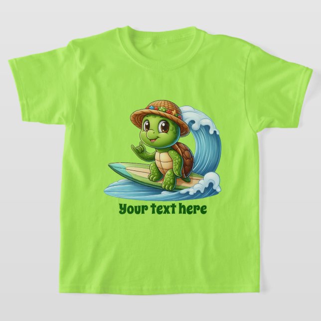 Spaß Sommermeerschildkröte hinzufügen Text Mädchen T-Shirt (Ablage )