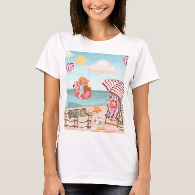 Spaß Sommerstrand mit Freunden Mama T-Shirt (Vorderseite)