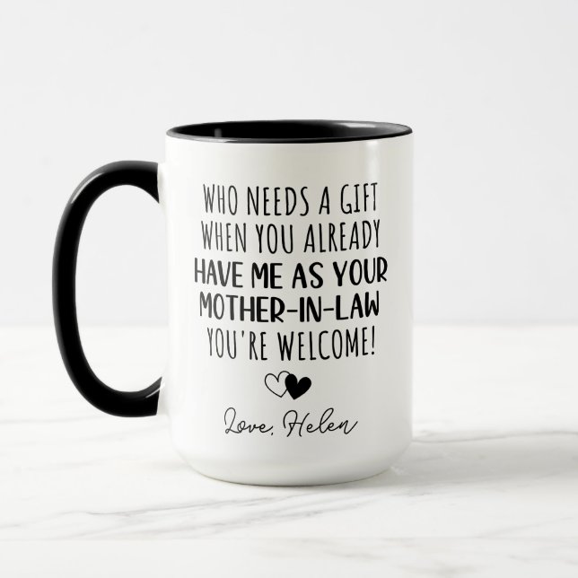 Spaß Son in Law Geschenk von Mutter in Zuneigung R Tasse (Links)