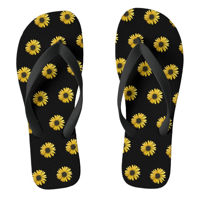 Spaß Sonnenblumen Flip Flops (Fußbett)