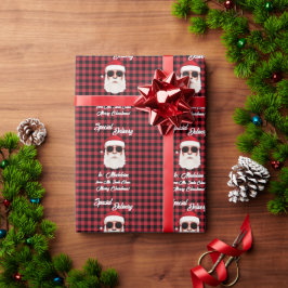 Spaß Special Lieferung Santa Red Black Buffalo Kar Geschenkpapier