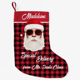 Spaß Special Lieferung Santa Red Black Buffalo Kar Kleiner Weihnachtsstrumpf