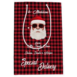 Spaß Special Lieferung Santa Red Black Buffalo Kar Mittlere Geschenktüte