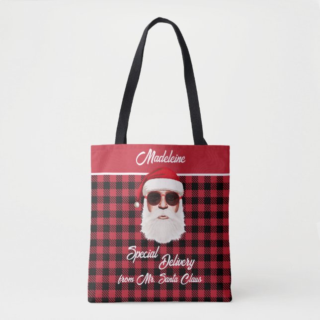 Spaß Special Lieferung Santa Red Black Buffalo Kar Tasche (Vorderseite)