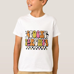 Spaß Spooky Jahreszeit Retro Spooky Lehrer Hallowe T-Shirt