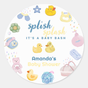 Spaß Spritz Spritz Gummiente Bad Baby Shower  Runder Aufkleber