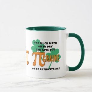 Spaß St Patrick's Day Pi Day Math Monogram Tasse