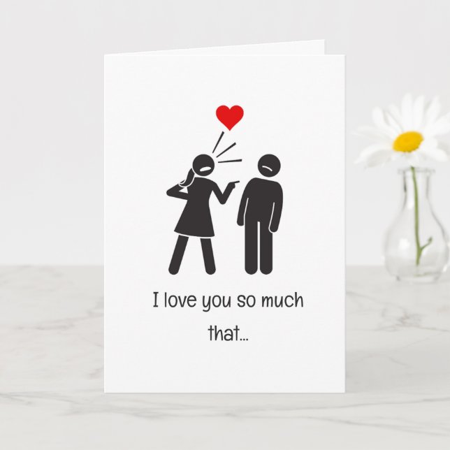 Spaß Stickman Couple Joke Funny Valentinstag Karte (Kleine Pflanze)
