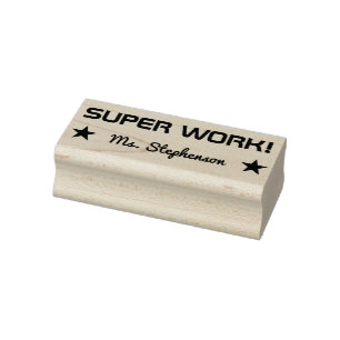 Spaß "SUPER ARBEIT!" Erzieherin Rubber Briefmarke Gummistempel