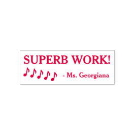 Spaß "SUPERB WORK!" + Name des Lehrers Permastempel