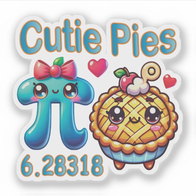 Spaß "Süsse Pies" Niedlich Pi Symbol & Pie Pub Aufkleber (Vorderseite)