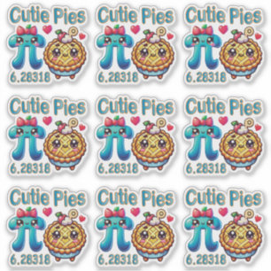Spaß "Süsse Pies" Niedlich Pi Symbol & Pie Pub Aufkleber