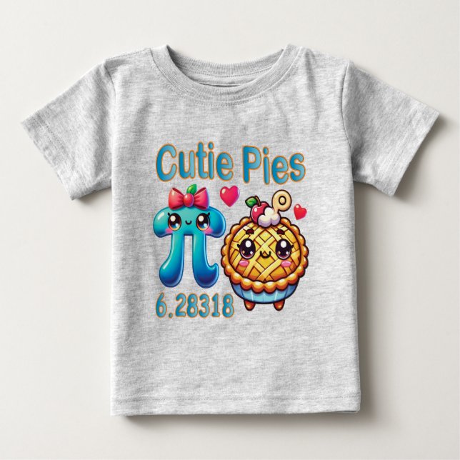Spaß "Süsse Pies" Niedlich Pi Symbol & Pie Pub Baby T-shirt (Vorderseite)