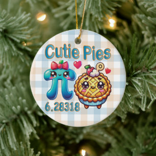 Spaß "Süsse Pies" Niedlich Pi Symbol & Pie Pub Keramik Ornament
