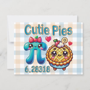 Spaß "Süsse Pies" Niedlich Pi Symbol & Pie Pub Postkarte