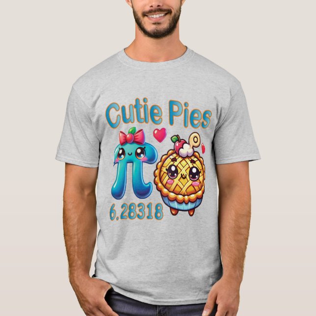 Spaß "Süsse Pies" Niedlich Pi Symbol & Pie Pub T-Shirt (Vorderseite)