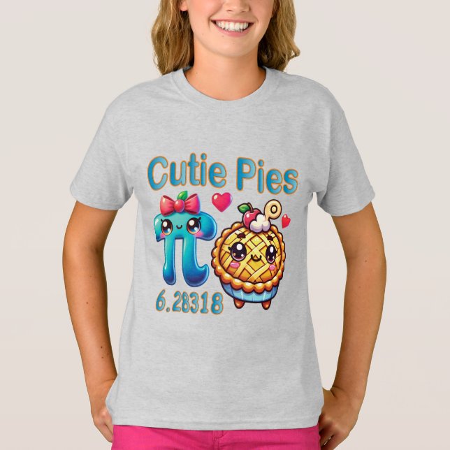 Spaß "Süsse Pies" Niedlich Pi Symbol & Pie Pub T-Shirt (Vorderseite)