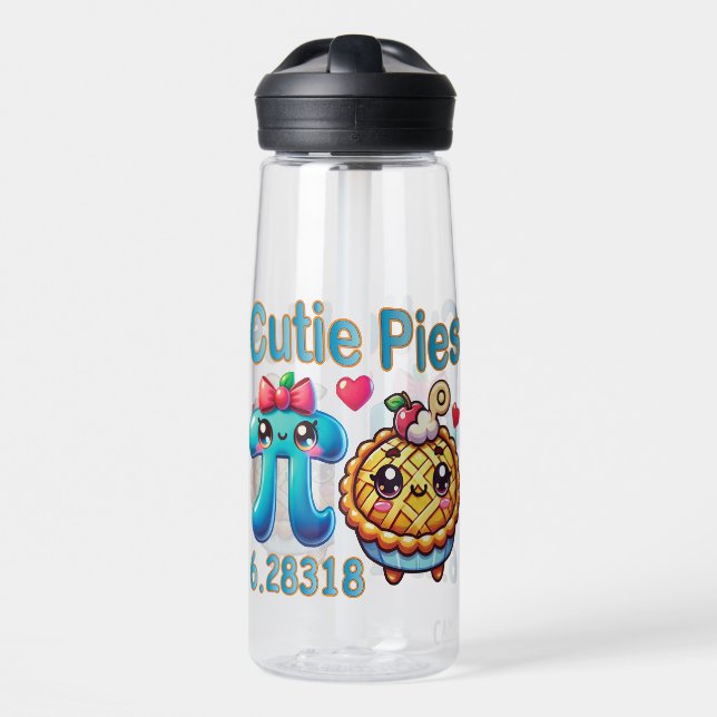 Spaß "Süsse Pies" Niedlich Pi Symbol & Pie Pub Trinkflasche (Vorne)