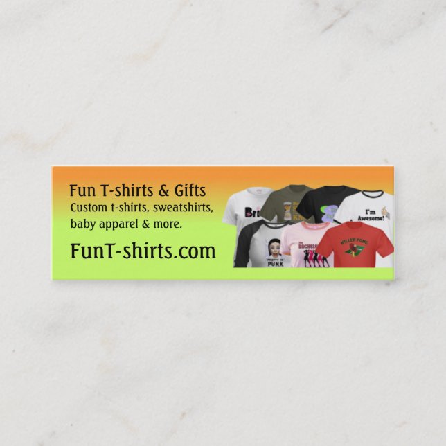Spaß-T - Shirt-Visitenkarte Mini Visitenkarte (Vorderseite)