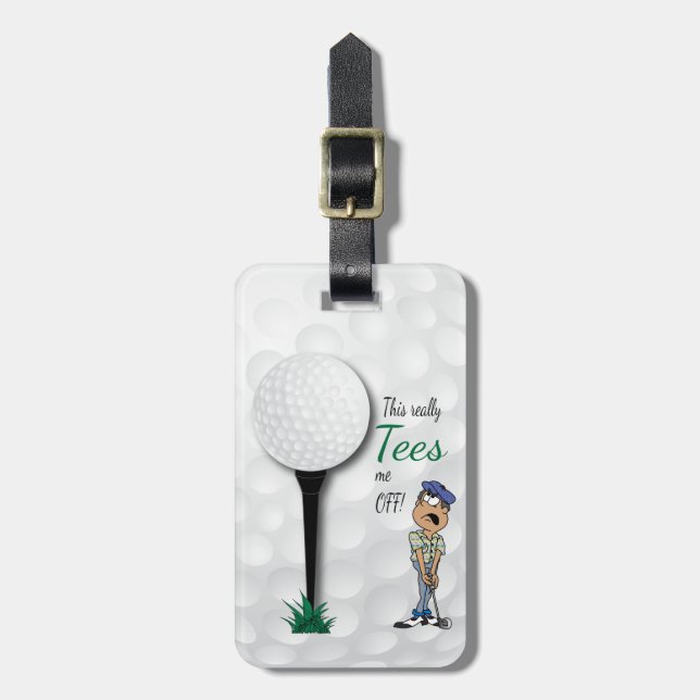 Spaß-T-Shirts ich weg vom Golfspieler Gepäckanhänger (Vorderseite vertikal)