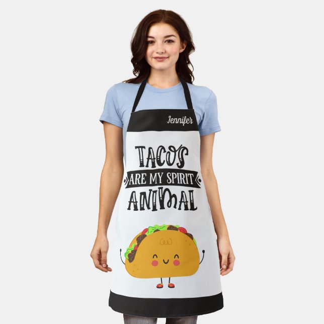 Spaß Tacos sind mein Geistertier humorvoll Schürze (Getragen)