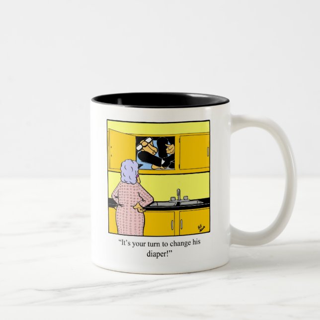 Spaß-Tasse des neuen Vaters "Spectickles" Zweifarbige Tasse (Rechts)