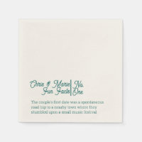 Spaß Tatsache Napkin Green Hochzeit Cocktail Stund