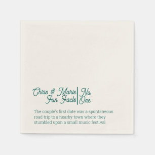 Spaß Tatsache Napkin Green Hochzeit Cocktail Stund Serviette