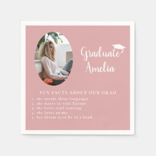 Spaß Tatsache über Graduate Pink Foto Abschluss Serviette