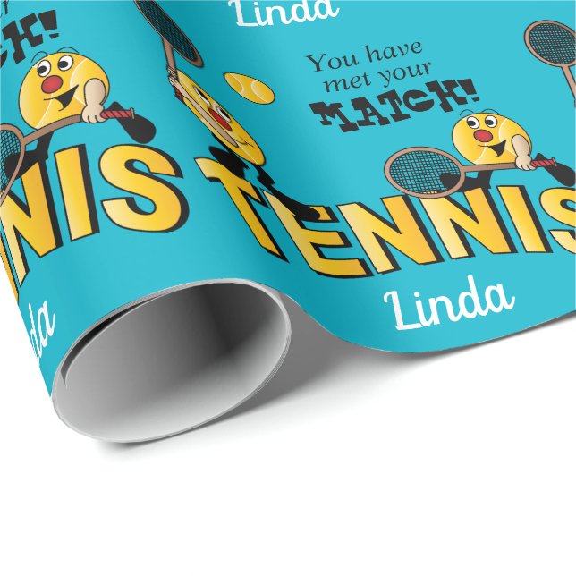 Spaß-Tennis-Bälle | beschließen, Hintergrund zu Geschenkpapier (Rolleneckpunkt)