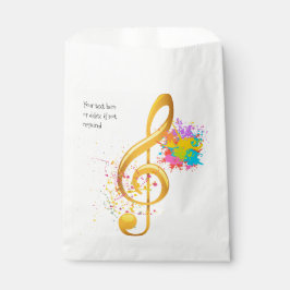 Spaß Treble Clef musikalische Note. Bearbeitbarer Geschenktütchen
