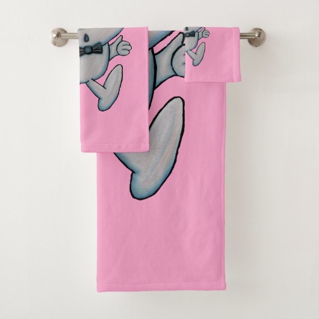 Spaß treibt die weiße, sonnige Orangennase in leuc Badhandtuch Set (Insitu)