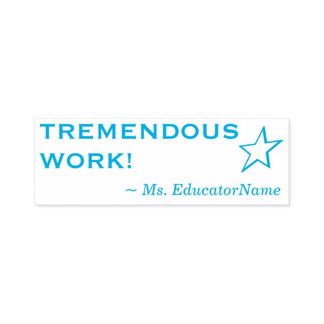 Spaß "TREMENDOUS ARBEIT!" Briefmarke aus Kautschuk Permastempel (Design)
