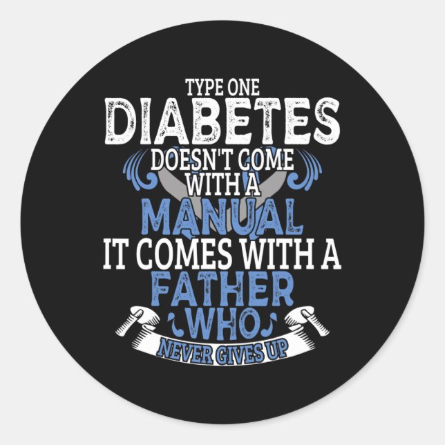 Spaß Typ 1 Diabetes Diabetisches T1D Bewusstsein M Runder Aufkleber (Vorderseite)