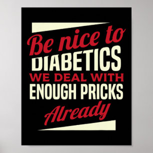 Spaß Typ 1 Diabetes T1d Diabetische Bewusstsein Fr Poster